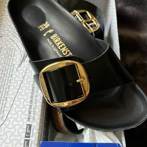 Birkenstock Madrid Big Buckle Shiny Black size 38